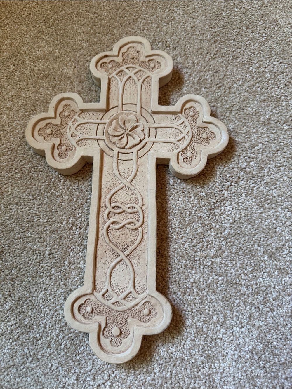 Ornate Cream Decorative Wall Cross - Elegant Home Accent